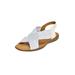 Wide Width Women's The Celestia Sling Sandal by Comfortview in White Metallic (Size 7 1/2 W)