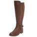 Extra Wide Width Women's The Milan Wide Calf Boot by Comfortview in Medium Brown (Size 9 1/2 WW)