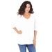 Plus Size Women's Long-Sleeve V-Neck Ultimate Tee by Roaman's in White (Size 34/36) Shirt