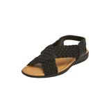 Extra Wide Width Women's The Celestia Sling Sandal by Comfortview in Black Metallic (Size 7 WW)