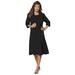 Plus Size Women's Fit-And-Flare Jacket Dress by Roaman's in Black (Size 20 W) Suit