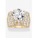 Women's Gold over Sterling Silver Round Ring Cubic Zirconia (9 cttw TDW) by PalmBeach Jewelry in Gold (Size 10)