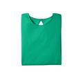 Plus Size Women's Swing Ultimate Tee with Keyhole Back by Roaman's in Tropical Emerald (Size 4X) Short Sleeve T-Shirt