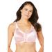 Plus Size Women's Front-Close Satin Wireless Bra by Comfort Choice in Rose Quartz (Size 38 D)