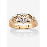 Women's Gold & Silver Promise Ring with Diamond Accent by PalmBeach Jewelry in Gold (Size 8)