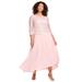 Plus Size Women's Lace Popover Dress by Roaman's in Pale Blush (Size 28 W) Formal Evening