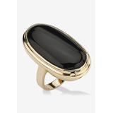 Women's Gold-Plated Black Onyx Ring by PalmBeach Jewelry in Gold (Size 9)