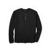 Men's Big & Tall Waffle-Knit Thermal Henley Tee by KingSize in Black (Size 3XL) Long Underwear Top