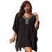 Plus Size Women's Jeweled Caftan by Swim 365 in Black (Size 26/28) Swimsuit Cover Up