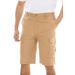 Men's Big & Tall 10" Side Elastic Canyon Cargo Shorts by KingSize in Dark Khaki (Size 56)