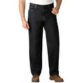 Men's Big & Tall Expandable Waist Relaxed Fit Jeans by KingSize in Black Denim (Size 50 38)