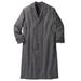 Men's Big & Tall Wool-Blend Long Overcoat by KingSize in Charcoal Herringbone (Size 3XL)