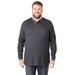 Men's Big & Tall Waffle-Knit Thermal Henley Tee by KingSize in Heather Charcoal (Size 2XL) Long Underwear Top