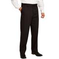 Men's Big & Tall Classic Fit Wrinkle-Free Expandable Waist Plain Front Pants by KingSize in Black (Size 52 38)