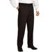 Men's Big & Tall Classic Fit Wrinkle-Free Expandable Waist Plain Front Pants by KingSize in Black (Size 52 38)