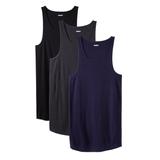Men's Big & Tall Ribbed Cotton Tank Undershirt 3-Pack by KingSize in Assorted Basic (Size 6XL)