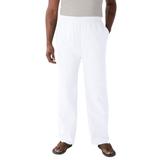 Men's Big & Tall Elastic Waist Gauze Cotton Pants by KS Island in White (Size 3XL)
