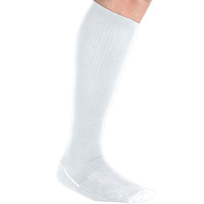 Men's Big & Tall Over-the-Calf Compression Silver Socks by KingSize in White (Size XL)