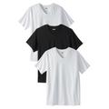 Men's Big & Tall Cotton V-Neck Undershirt 3-Pack by KingSize in Assorted Black White (Size L)