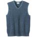 Men's Big & Tall Shaker Knit V-Neck Sweater Vest by KingSize in Navy Marl (Size 3XL)
