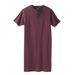 Men's Big & Tall Short-Sleeve Henley Nightshirt by KingSize in Deep Burgundy (Size L/XL) Pajamas