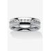 Men's Big & Tall Stainless Steel Cubic Zirconia Channel Set Eternity Bridal Ring by PalmBeach Jewelry in Stainless Steel (Size 11)
