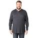 Men's Big & Tall Waffle-Knit Thermal Henley Tee by KingSize in Heather Charcoal (Size L) Long Underwear Top