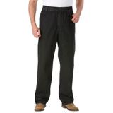 Men's Big & Tall Loose Fit Comfort Waist Jeans by KingSize in Black Denim (Size 5XL 38)