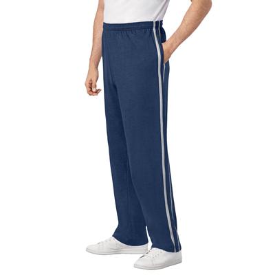 Men's Big & Tall Striped Lightweight Sweatpants by KingSize in Navy (Size 9XL)