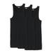 Men's Big & Tall Ribbed Cotton Tank Undershirt 3-Pack by KingSize in Black (Size XL)