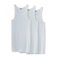 Men's Big & Tall Ribbed Cotton Tank Undershirt 3-Pack by KingSize in White (Size 7XL)