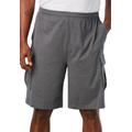 Men's Big & Tall Lightweight Jersey Cargo Shorts by KingSize in Heather Slate (Size 4XL)