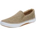 Wide Width Men's Canvas Slip-On Shoes by KingSize in Dark Khaki (Size 12 W) Loafers Shoes