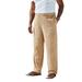 Men's Big & Tall Elastic Waist Gauze Cotton Pants by KS Island in Khaki (Size 2XL)