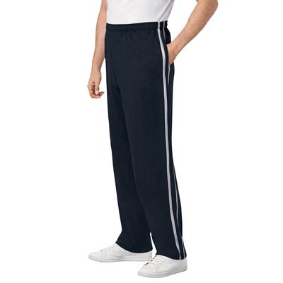 Men's Big & Tall Striped Lightweight Sweatpants by KingSize in Black (Size XL)