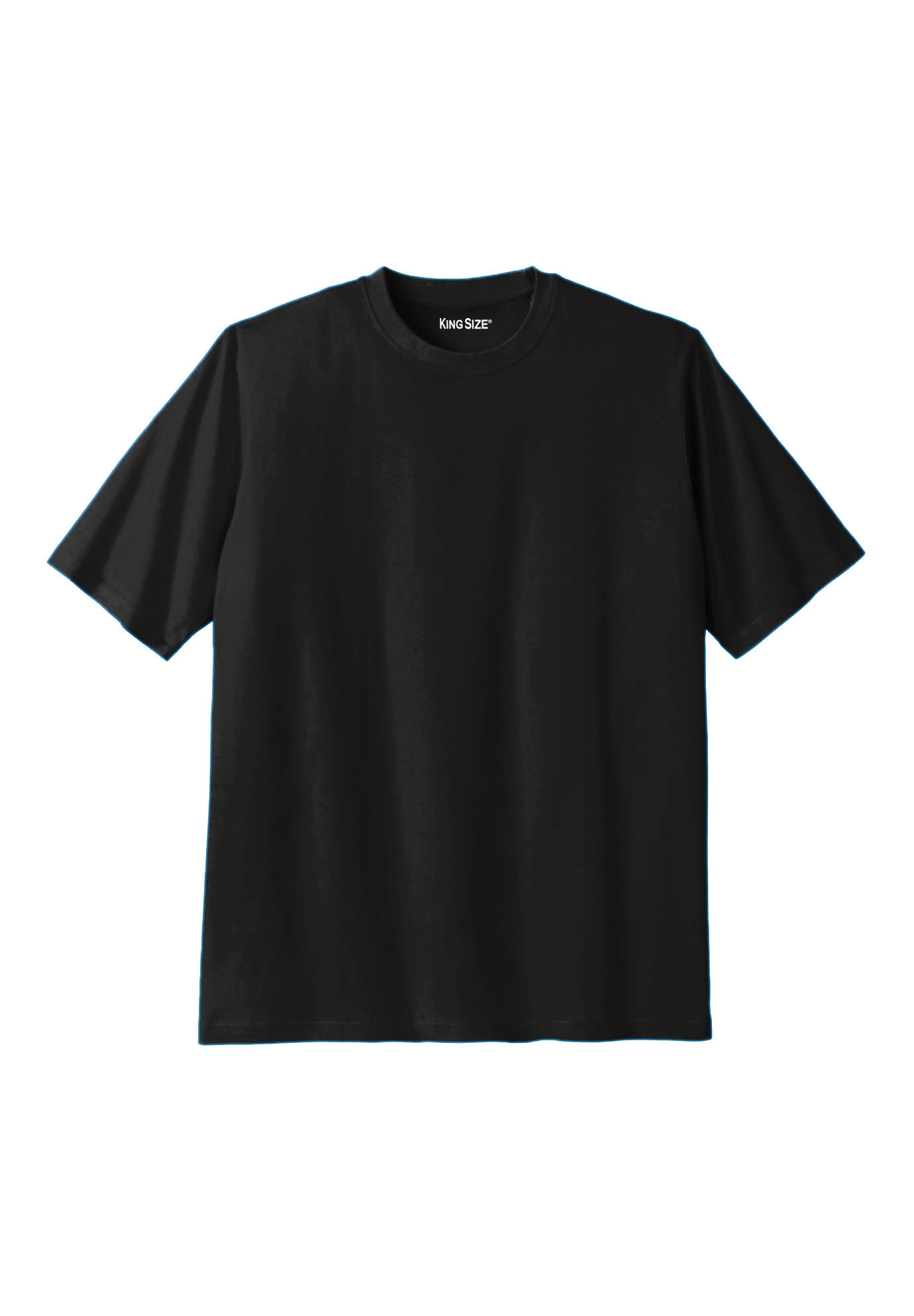 Men’s Big & Tall Shrink-Less Lightweight Crewneck T-Shirt by KingSize in Black (Size 6XL)