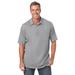 Men's Big & Tall Shrink-Less™ Lightweight Polo T-Shirt by KingSize in Heather Grey (Size 2XL)