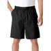 Men's Big & Tall Knockarounds® 8" Full Elastic Plain Front Shorts by KingSize in Black (Size 2XL)