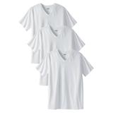 Men's Big & Tall Cotton V-Neck Undershirt 3-Pack by KingSize in White (Size 7XL)