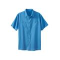 Men's Big & Tall Short-Sleeve Linen Shirt by KingSize in Pacific Blue (Size 4XL)