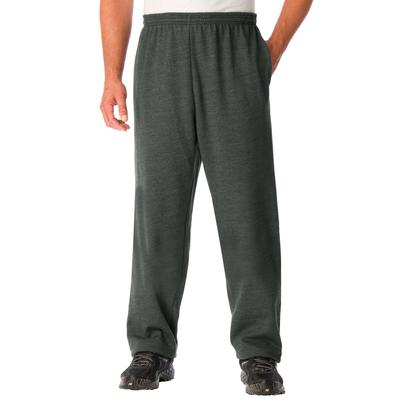 Men's Big & Tall Fleece Open-Bottom Sweatpants by KingSize in Heather Charcoal (Size 3XL)
