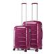 Kono Lightweight Polypropylene 2 Piece Luggage Set 20" Carry-on Hand Cabin Luggage + 24" Medium Suitcase with TSA Lock and YKK Zipper (Purple)