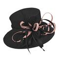 Caprilite Black and Dusty Pink Large Queen Brim Hat Occasion Hatinator Fascinator Weddings Formal