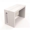 Table console extensible 10 couverts topaz 120 cm chêne blanc avec allonges intégrées - blanc