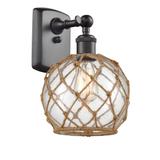 Innovations Lighting Bruno Marashlian Farmhouse Rope 13 Inch Wall Sconce - 516-1W-OB-G122-8RB-LED