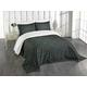 ABAKUHAUS Dark Grey Bedspread Set, Folk Celtic Floral, Decorative Quilted 3 Piece Coverlet Set with 2 Pillow Shams, Grey Charcoal