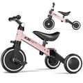 XJD 5 in 1 Toddler Balance Bike Kids Trike for 1-3 Years Old Boys Girls 3 Wheel Kids Tricycles Baby First Bike Indoor Outdoor Birthday Gifts for Toddlers (5 IN 1, Pink)