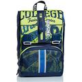 Seven Rucksack, Backpack für Schule, Uni & Freizeit, Erweiterbarer Schulranzen, Geräumige Schultasche für Teenager, Mädchen und Jungen, Extra Platz, blau/grün BRIGHT COLLEGE