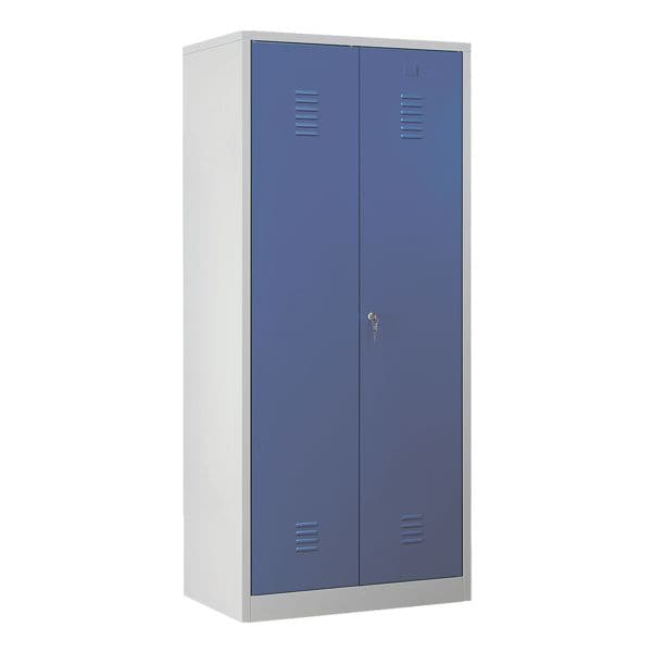 Gürkan Garderobenschrank 80 x 180 cm Zylinderschloss grau, 80x180x50 cm