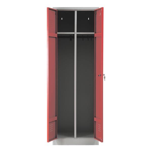 Gürkan Garderobenschrank 60 x 180 cm Zylinderschloss grau, 60x180x50 cm